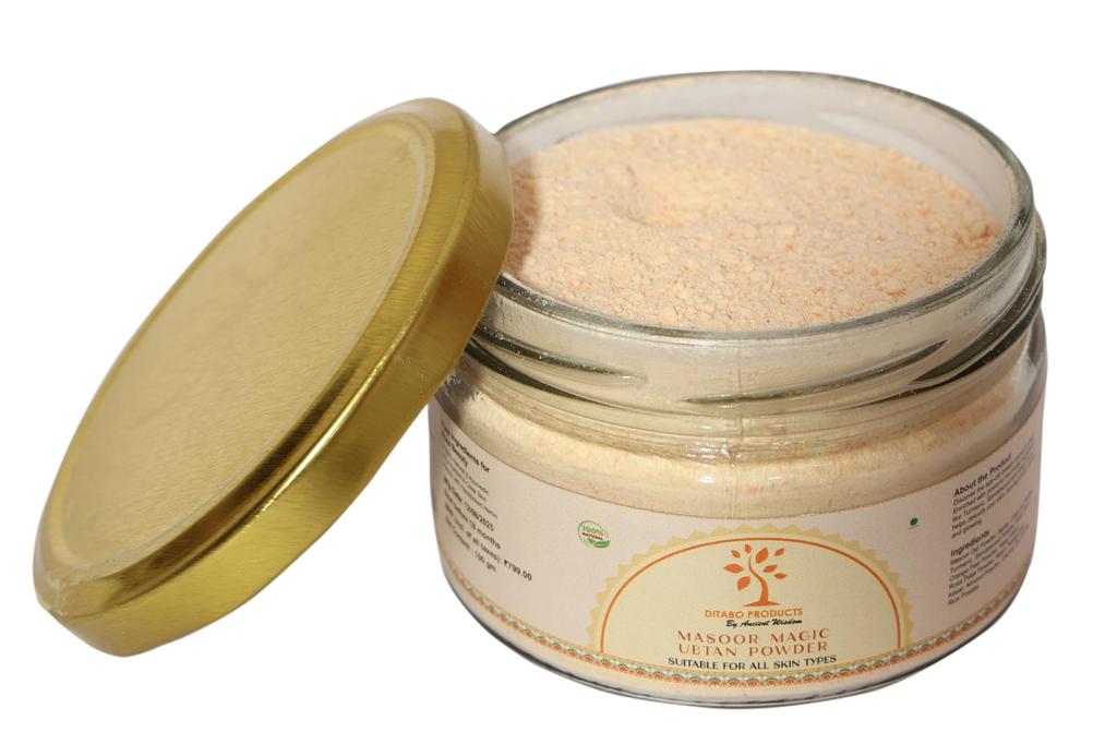 Masoor Magic Ubtan Powder | 100% Natural Ayurvedic Ubtan with Herbal properties for Tan removal, Acne and Dark spots Free Glowing skin | Men and Wo