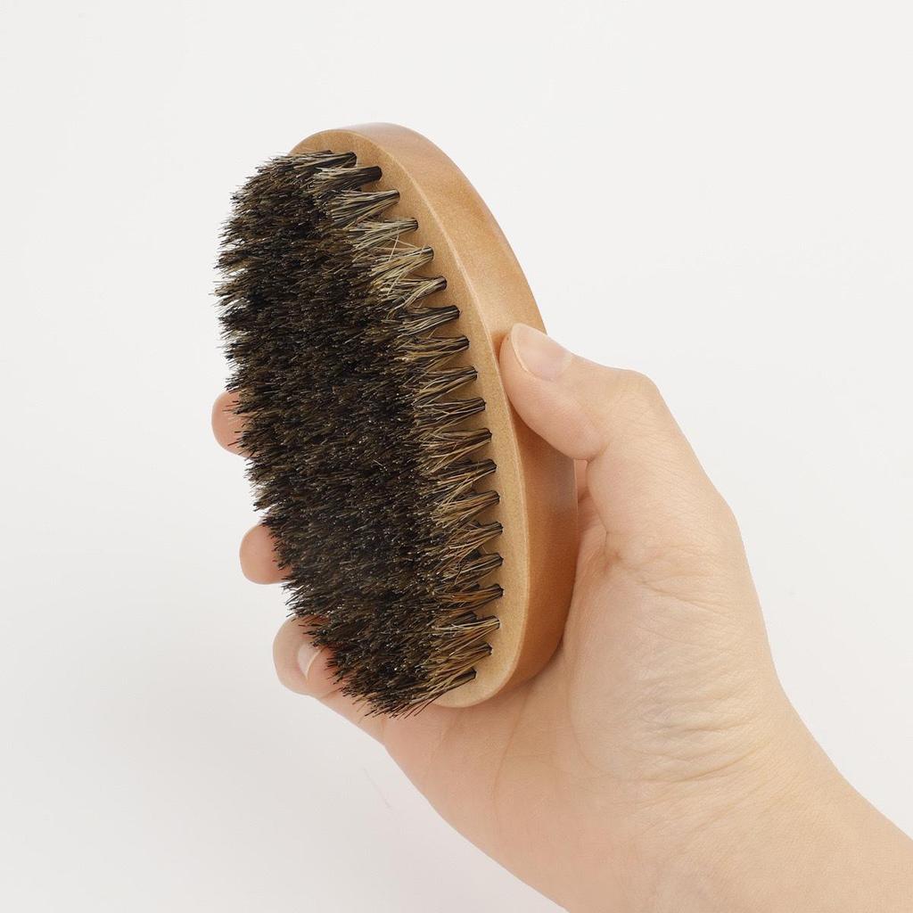 Herren Weichborsten Gesichtsbürste - Klassische manuelle Rasier- und Aufschäum-Bürste für Rasierseife oder -creme und Bartpflege.