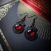 Vintage Gothic Vampire Witch Black Rose Earrings for Women  Creative Holiday Party Personalized Jewelry Accessories