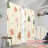 2pcs,2D Plane Printing Window Curtain Christmas Trees Gingerbread Candies SnowGlobe 100% Polyester (without Rod) Holiday Use for
