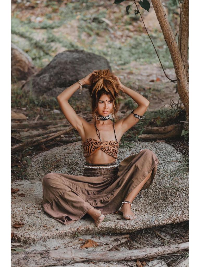 2025 Damen Böhmischer Einfarbig Langer Rock mit Taschen, Zwei-Wege Wickelstil