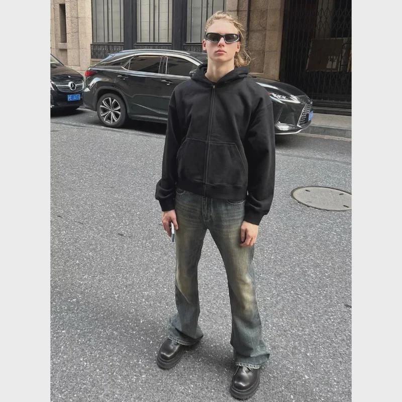 Essentielle Haute Couture Bootcut Distressed Bambus-Baumwoll Schlagjeans