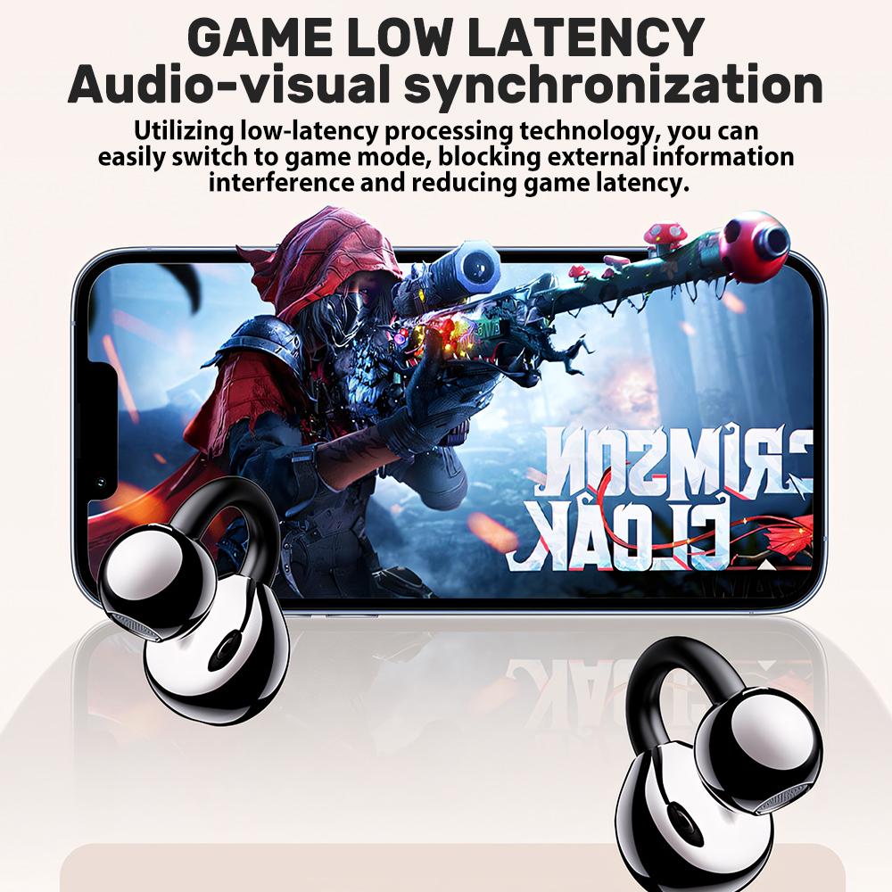 XG42 KI-Übersetzung Bluetooth 6.0 Clip-On Ohrhörer, 150+ Sprachen, HD-Display, 8h Akkulaufzeit, Kabellose Ohrhörer für Reisen/Büro/Sport