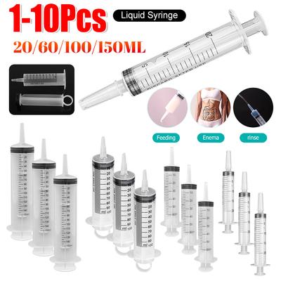 2-150ml Syringe Large Capacity With 100cm Hose Pump Measuring Washable Injector For Industrial Pet Food Feeding Oil Glue Fluid