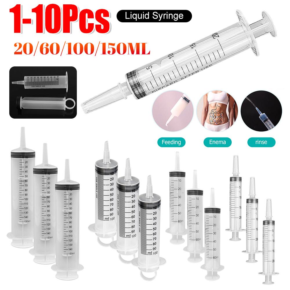 2-150ml Syringe Large Capacity With 100cm Hose Pump Measuring Washable Injector For Industrial Pet Food Feeding Oil Glue Fluid