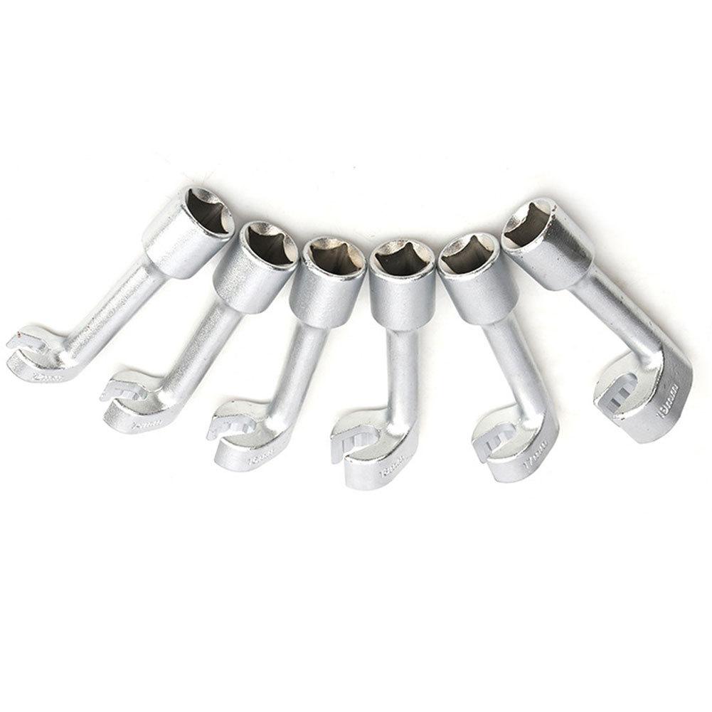 1 Set Car Diesel Fuel Injection Pipe Socket Wrench L-shaped Open Hexagon Slotted Oxygen Sensor Wrench Auto Repair Tools