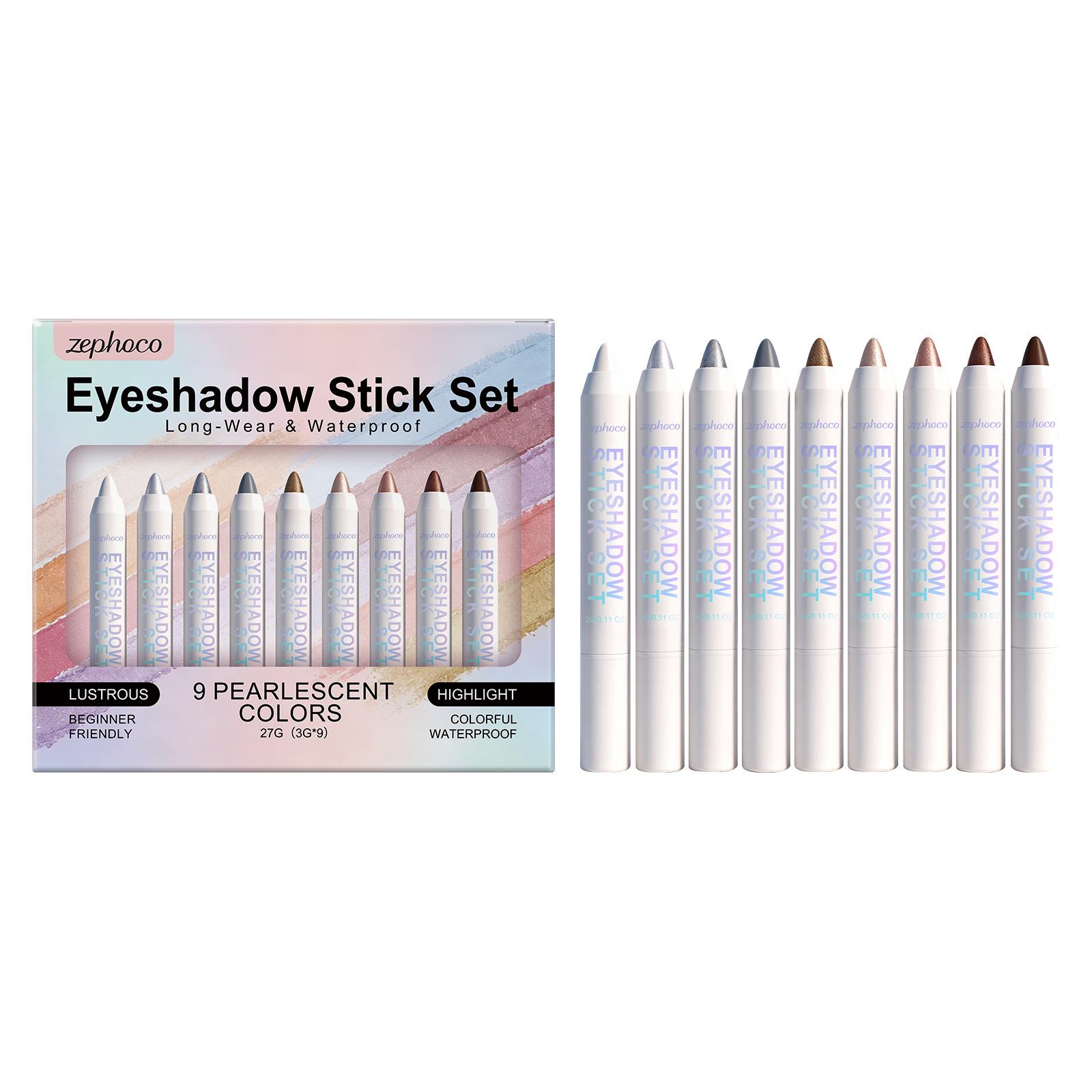 Zephoco Multi-effect Eyeshadow Stick Set: Lightweight, Long-lasting, Smooth Shimmer for Exquisite Eye Makeup.