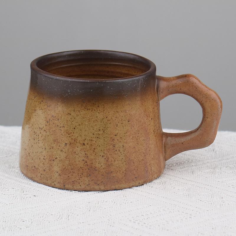 Retro Ceramic Cup and Saucer Set - Niche Design Creative Coffee Mug