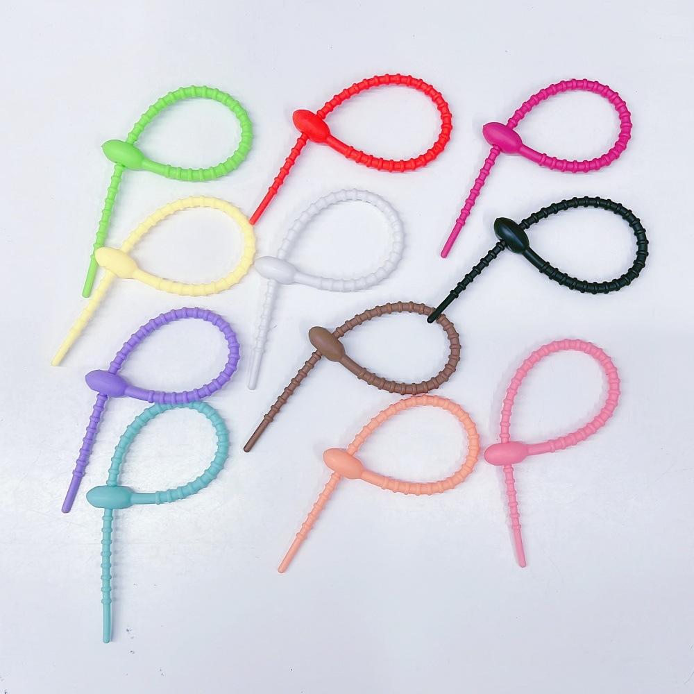 5/10/20/30 Stück Niedliche Bonbonfarbene Silikon Wiederverwendbare Beutelverschlüsse Schlüsselanhänger Lanyard-Band Schlüsselring Autoschlüsselanhänger für handgefertigten Schmuck