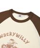 Wacky Willy Kiki And Motorcycles Raglan Short Sleeve T-Shirt Cream