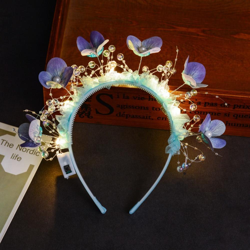 2026 New LED Light Up Butterfly Flower Headbands Girls Women Fairy Glow Headband Birthday Halloween Christmas Party Supplies