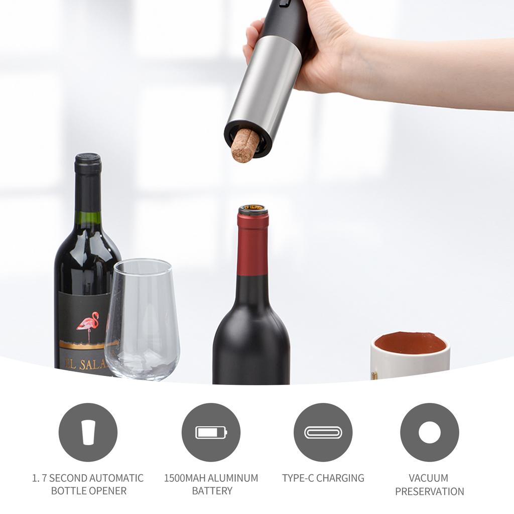 Kitchen Wine Corkscrew Type-C Fast Charging Automatic Beer Bottle Opener Multi-function Home Electric Wine Opener For Party