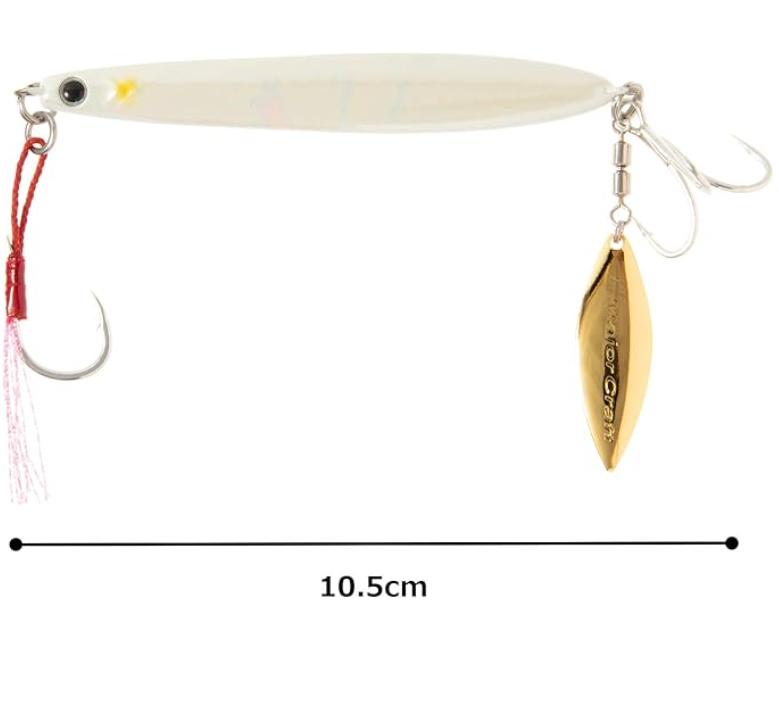 MAKI JIG JET 60g #19 Super Full Glow White - Metal Jig Lure with Rear Blade for Saltwater Fishing