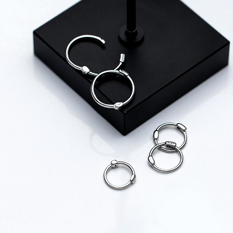Classic Authentic 925 Sterling Silver Round Hoop Earring For Women Simple Geometric Earring Fashion Fine Jewelry