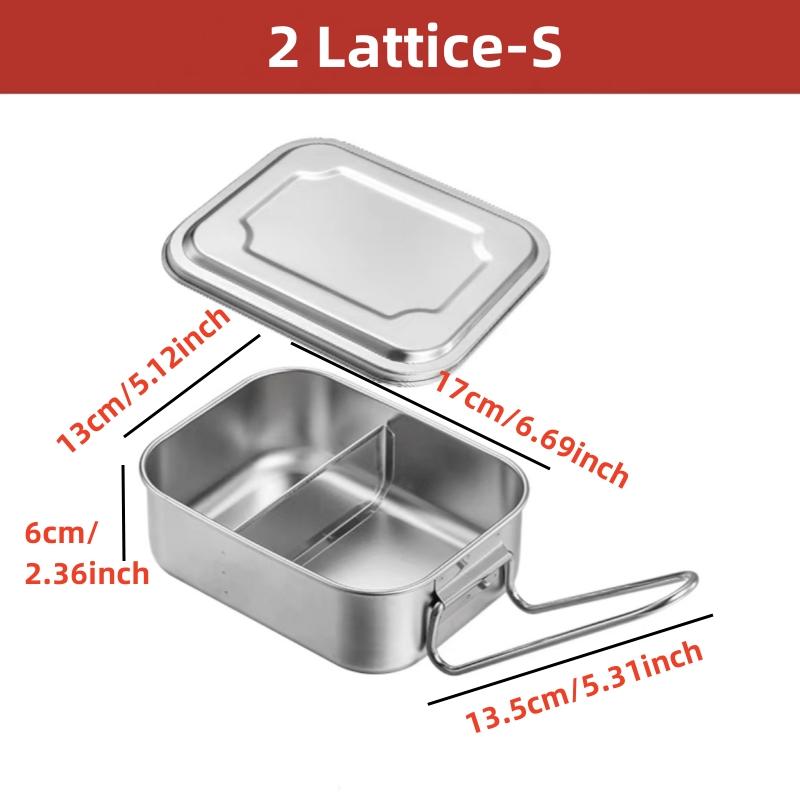 304 Edelstahl Bento Lunchbox mit Griff für Studenten Große Kapazität Quadratisch Versiegeltes Fach Lebensmittelaufbewahrungsbehälter