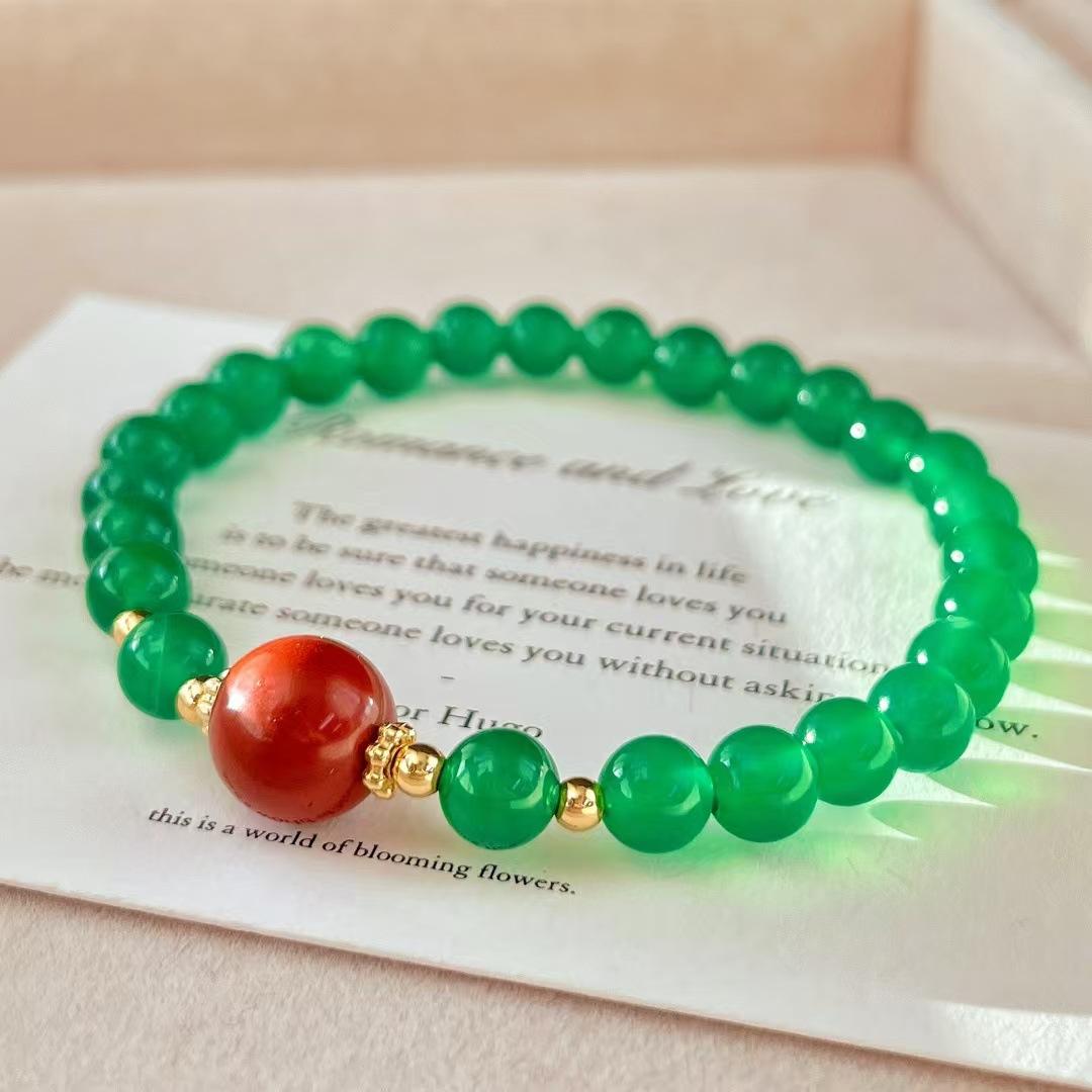 Retro High Quality Natural Chalcedony Agate Atmosphere Bracelet Bracelet Bracelet