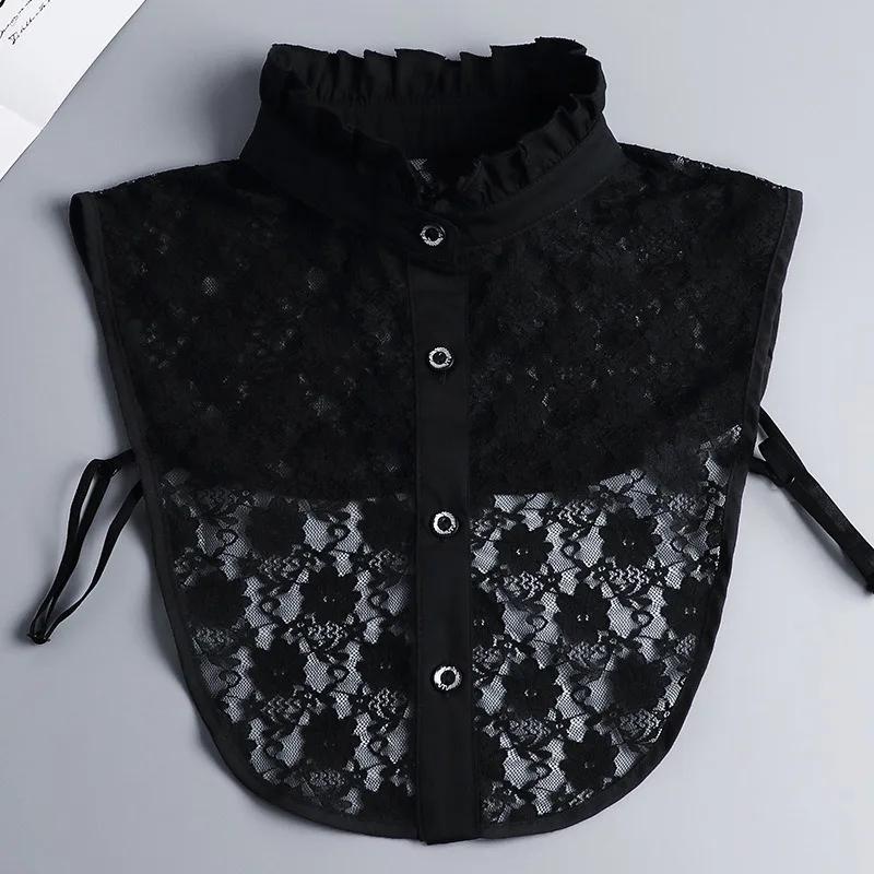 Female Lace Detachable Collar Vintage Solid Stand Fake Collar Blouse Top Adjustable Women Clothes Ladies False Collar
