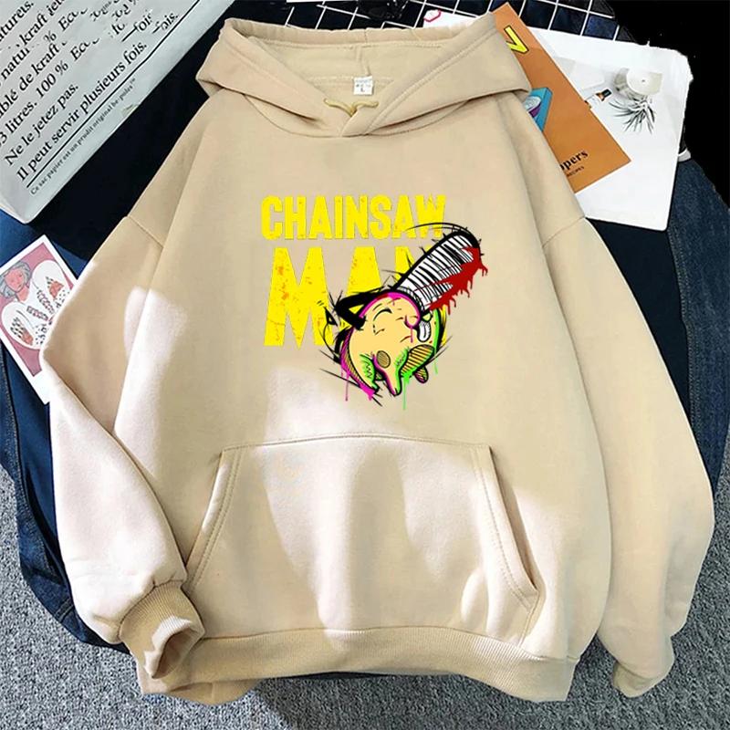 Anime Chainsaw Man Printed Hoodie Women Men Funny Casual Fashion Punk Long Sleeve Tops Autumn Winter Fleece Pullover Sweatshirts