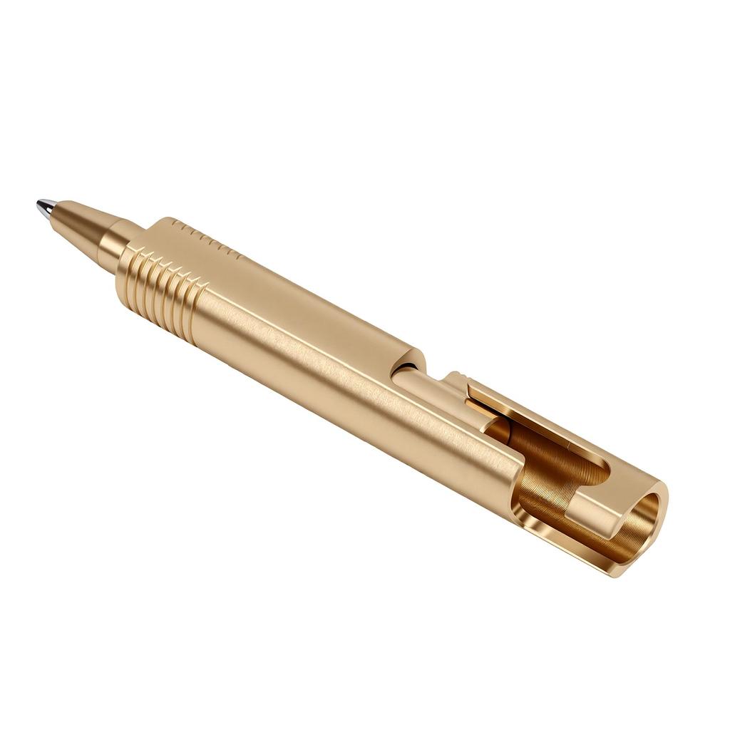 Mini Brass Pen Portable CNC Machined Electroplated Finish Smoothly Mini Brass Action Pen