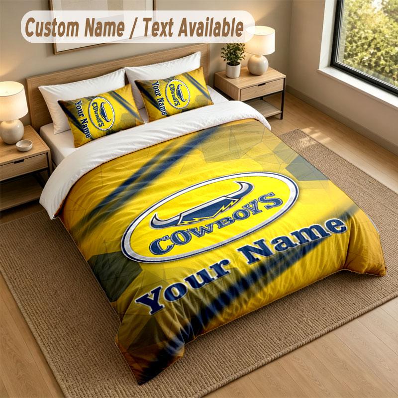 Bedding Set 1 Duvet Cover 2 Pillowcases North Queensland Cowboys Print Soft Bed Linen Bedroom Decor