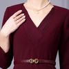 Zhili Spring 2025 Wine Red Elegant Long Waist-Hip Dress