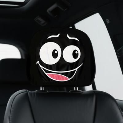 Kopfstützenbezug für Auto 2 Stück Autositz-Kopfstützenschutz Lustiges Ausdrucksdesign Niedlich Atmungsaktiv Für Fahrzeuginnenraum Auto