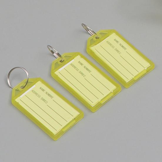 50Pcs Key Tags Bright Colors Plastic Waterproof Writable Hotel Key Organizer with Detachable Metal Rings Crack-resistant Key Labels Hotel Office Key