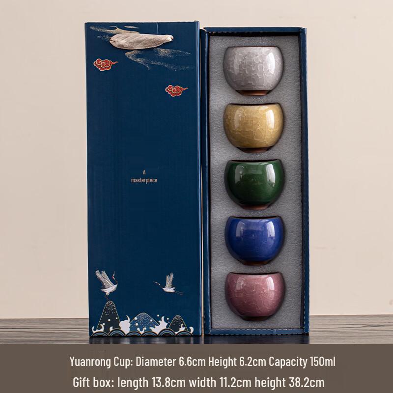 

Kiln-Fired Five Elements Ceramic Tea Cup Set