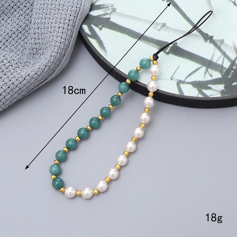 Pearl Bow Beaded Mobile Phone Lanyard Keychain Pendant Accessory