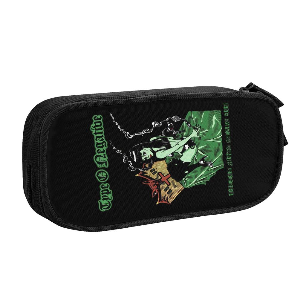 Gothic Metal Band Type O Negative Cute Pencil Cases Boys Girls Large Storage Pencil Box Students Stationery