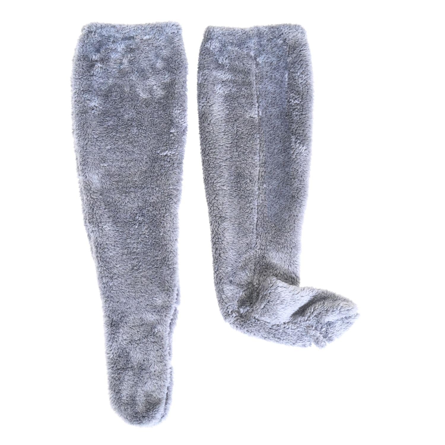 

Fluffy Room Leg Wearable Fluffy Loungewear Mie-Mie Blanket, Socks, Warmers, Blanket, Socks, Warmth-inducing (Light Gray)