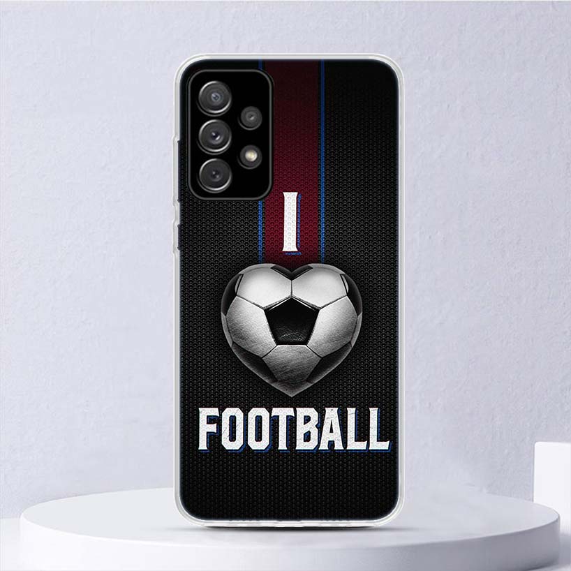 Coque souple avec motif ballon de football pour Samsung Galaxy A52 A53 A32 A22 A12 5G A33 A23 A13 A72 A73 A02S A03S A42 Co