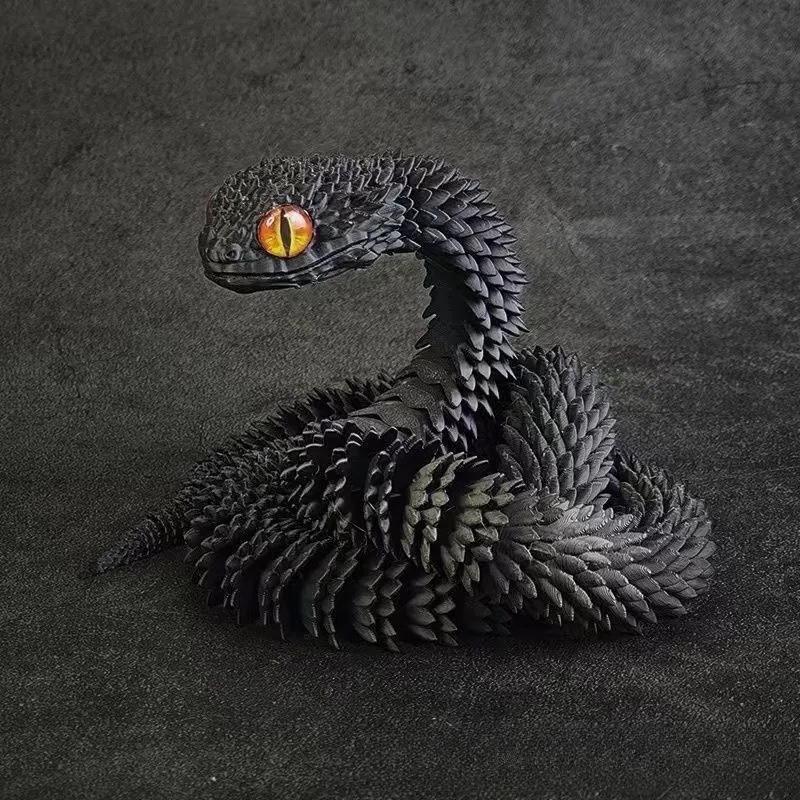 3D tištěný had Simulace pohyblivého kloubu Hadí figurka Kreativní domácí kancelář Stolní ozdoba 2025 Nový rok Dárky Řemesla Dárek