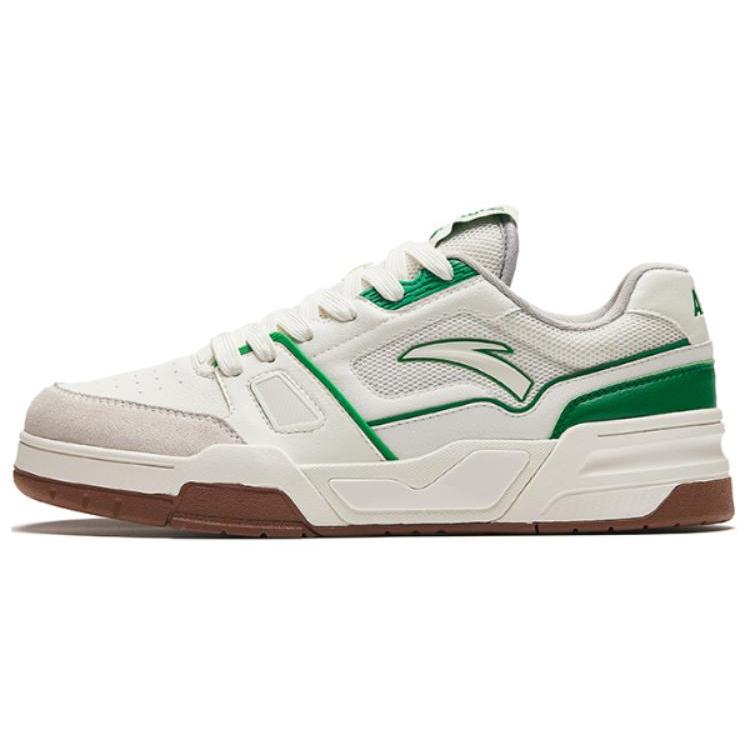 New Anta Flame 5 Wear Resistant Low Top Skateboard Shoes Men's White Green 112428081-2