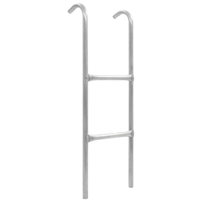 VidaXL Échelle de trampoline à 2 marches Acier Argenté 102,6 cm