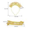 Birthday Headbands and Sash Set Luxurious Celebration Headwear Adjustable for Celebrations and Parties