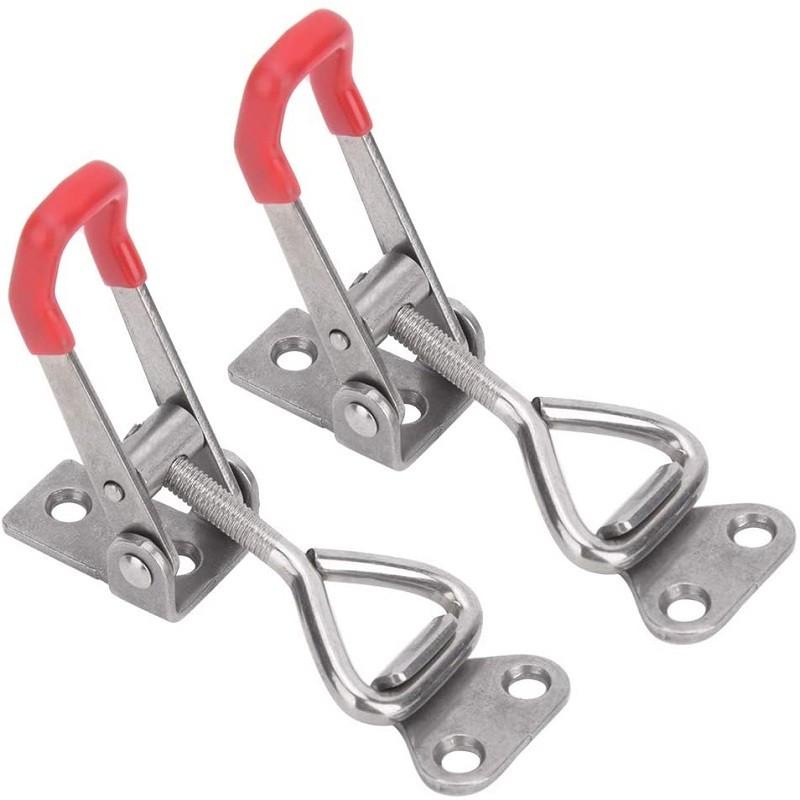 2pcs Adjustable For Toggle Clamp Quick Buckle GH-4001-SS Stainless Steel 304 for Toolbox Drawer Chest Cabinet Hardware Use