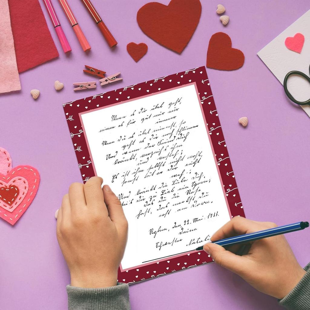 Stationery Paper,Love Heart Letterhead,Holiday Letters,Holiday Event Heart Stationery Paper For Writing Letters Office Invitations