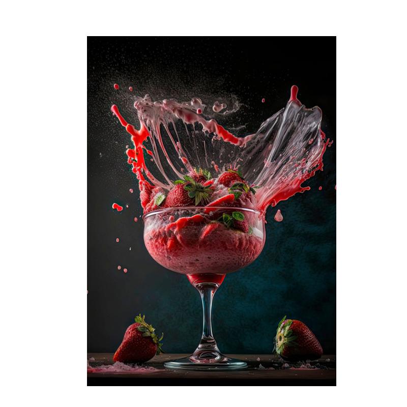 Abstract Colorful Cocktail Exploration Rendered Posters Prints Bar Painting Wall Art Pictures for Restaurant Drinking Room Decor