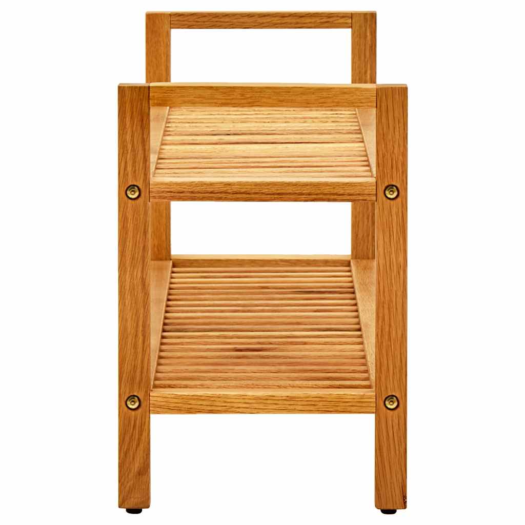 2 Tier Shoe Rack 100 x 27 x 40 cm Solid Oak Wood