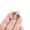 5pcs Stainless Steel Drop Shape Green Zircon Charms Pendants for DIY Jewelry Findings Necklace Beacelet Earrings Making Supplies