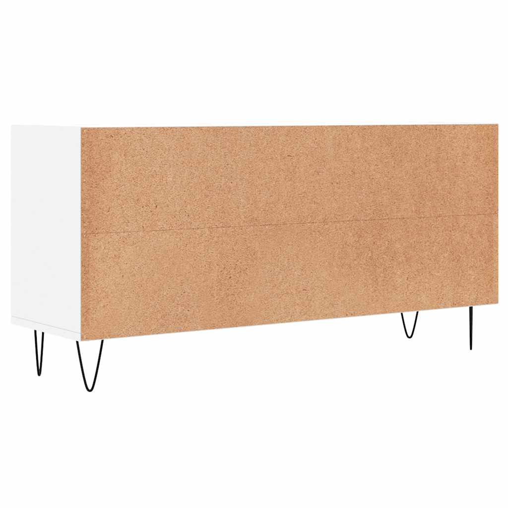 Szafka Pod Tv, Biała, 103,5X30X50 Cm, Materiał Drewnopochodny