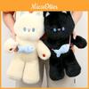Niedliche beige und schwarze Katzen-Plüschpuppe im Cartoon-Stil für Kinder und Sammler