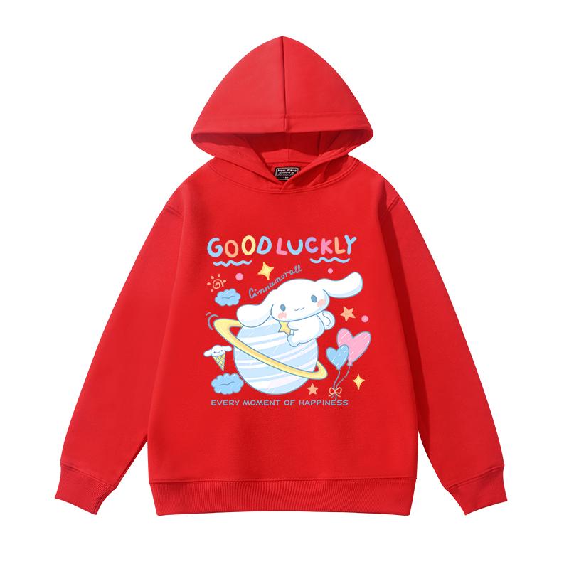 Children's Autumn/Winter Cinnamoroll Girls' Hooded Sweatshirt Large Children's Long Sleeve Hoodie Top School Style Hoodie