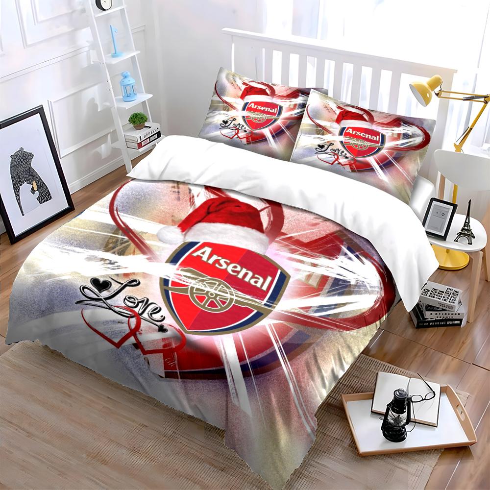 Arsenal Football Club Bedding Set Bedding Set (1 Duvet Cover, 2 Pillowcases, Duvet Not Included)