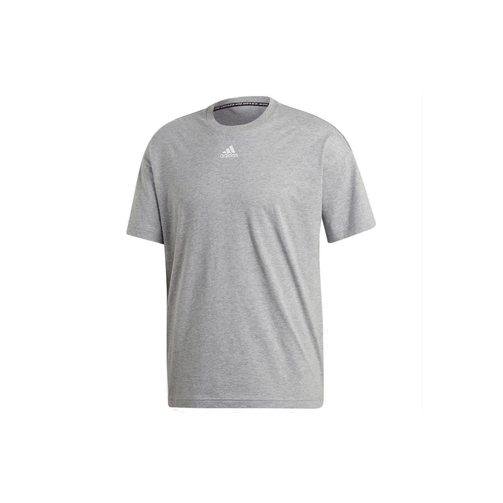 Adidas T Shirts Men's Gray Crew Neck Moderate Straight Fit EB5275