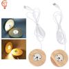Wood Light Base Rechargeable Remote Control Wooden LED Light Rotating Display Stand Lamp Holder Lamp Base Art Ornament New