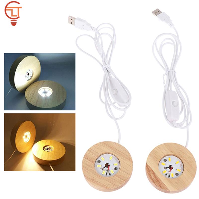 Wood Light Base Rechargeable Remote Control Wooden LED Light Rotating Display Stand Lamp Holder Lamp Base Art Ornament New