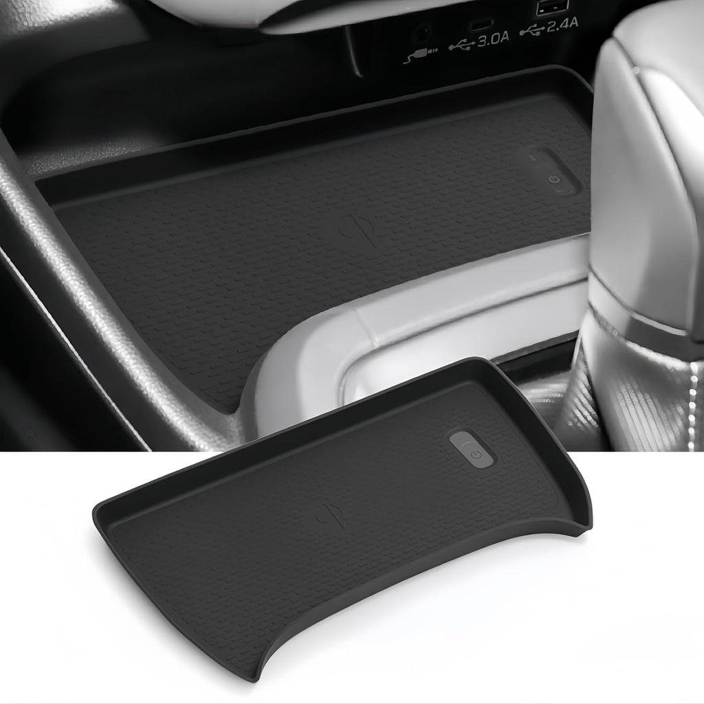 Wireless Charging Protective Mat for Toyota RAV4 2026, Center Console Interior Accessories Silicone Anti-Slip Wireless Charger Cover Pad for 2026 RAV