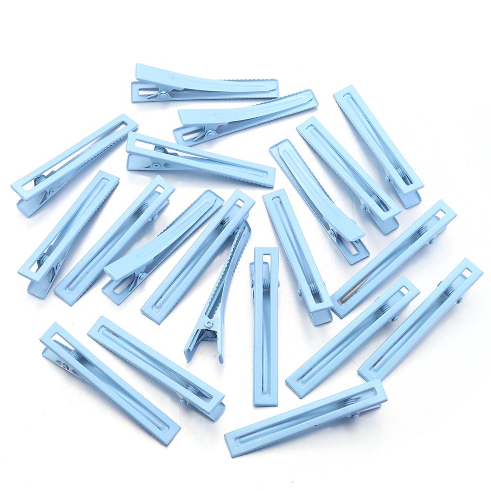 

30pcs/lot 6cm Colorful Hair Clips Hollow Duckbill Hair Clip For Jewelry Making Hairpins Base Makeup Clips Hairpin Accessories синий